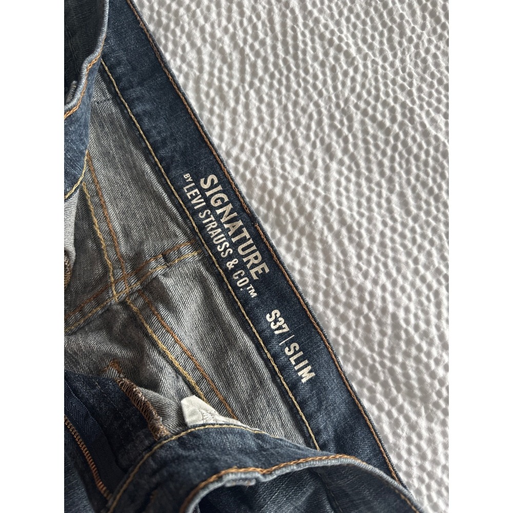 Signature Levi Strauss S37 Slim Super Flex Levis Jeans Mens Size 34x30 - Picture 2 of 5